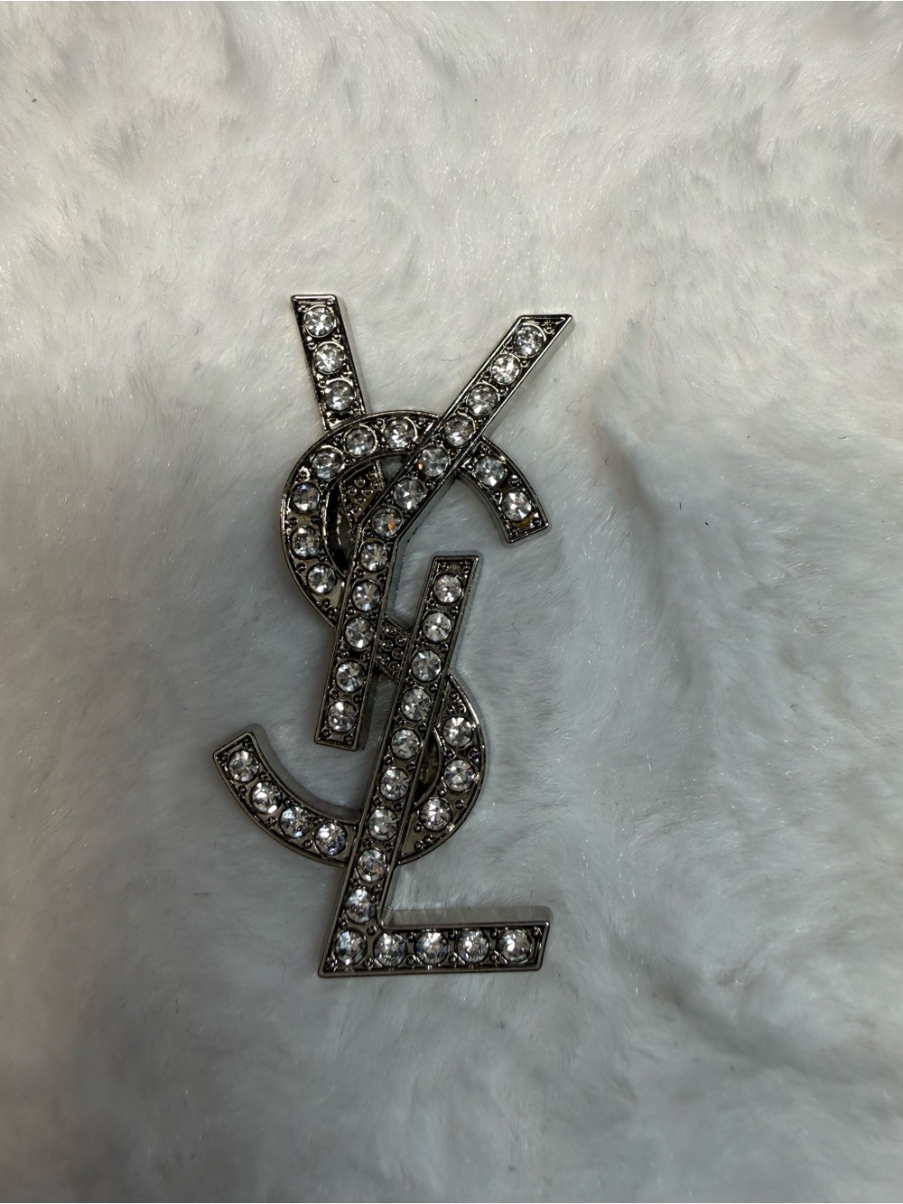 Silver Tone Charm with Rhinestones